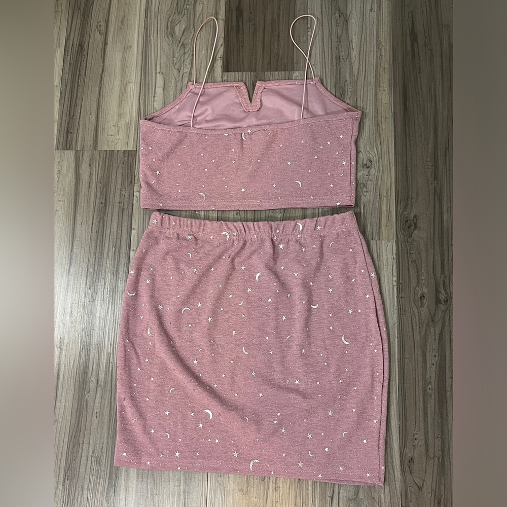 Sparkle celestial mini skirt set